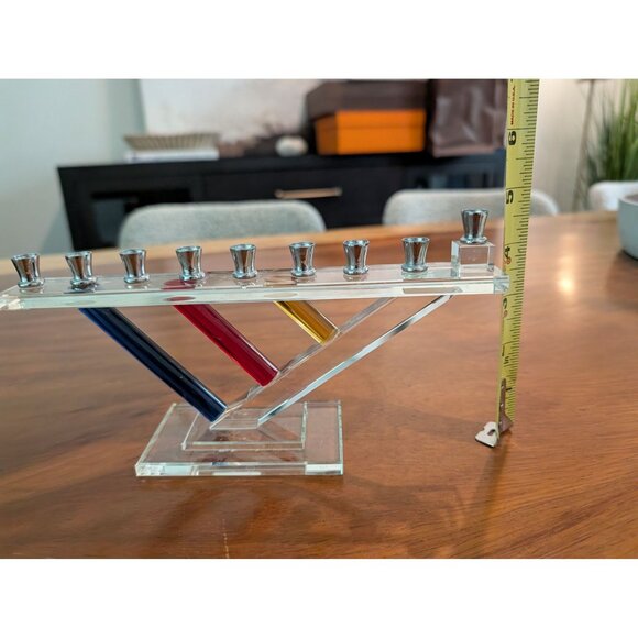 Modernist Abstract Lucite Vintage Menorah Judaica Hanukkah - Picture 11 of 11
